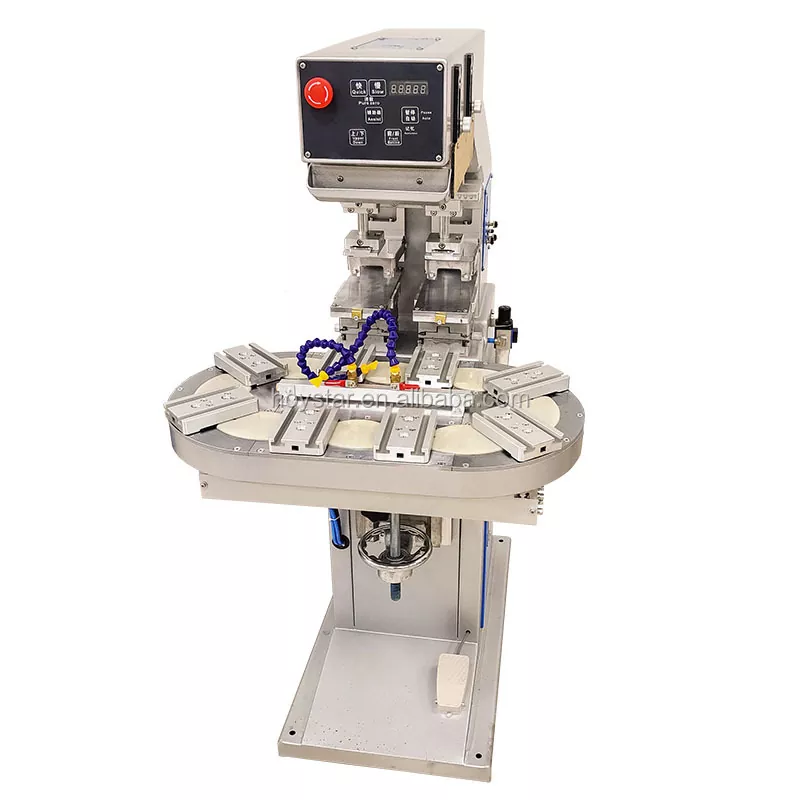 دو رنگین روٹری ٹیبل پیڈ پرنٹنگ مشین